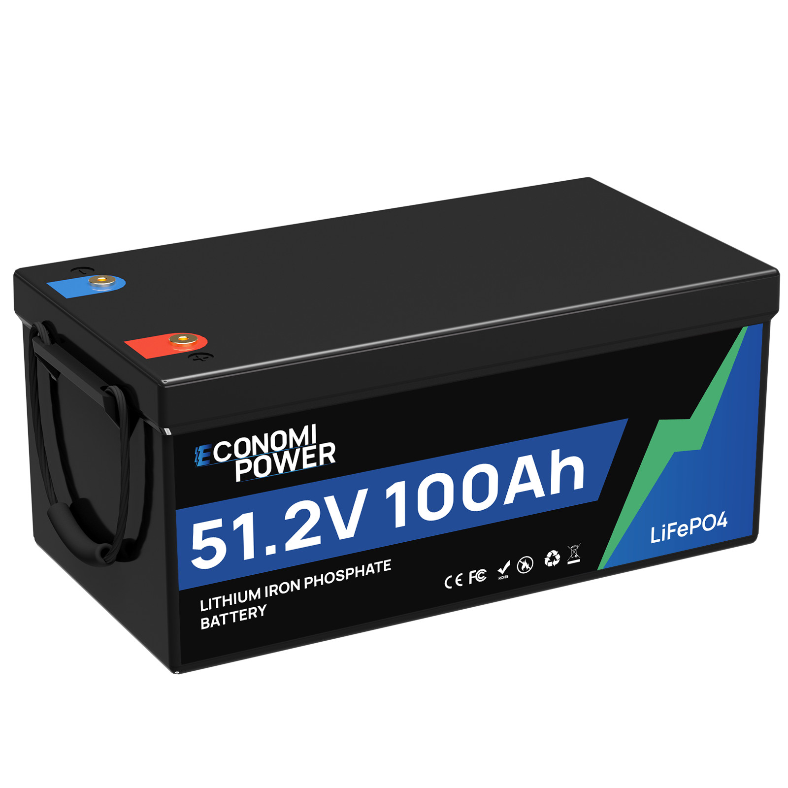 12V 24V 36V 48V 100Ah LiFePO4 Lithium Battery 100A BMS, Solar Golf Cart Off-Grid