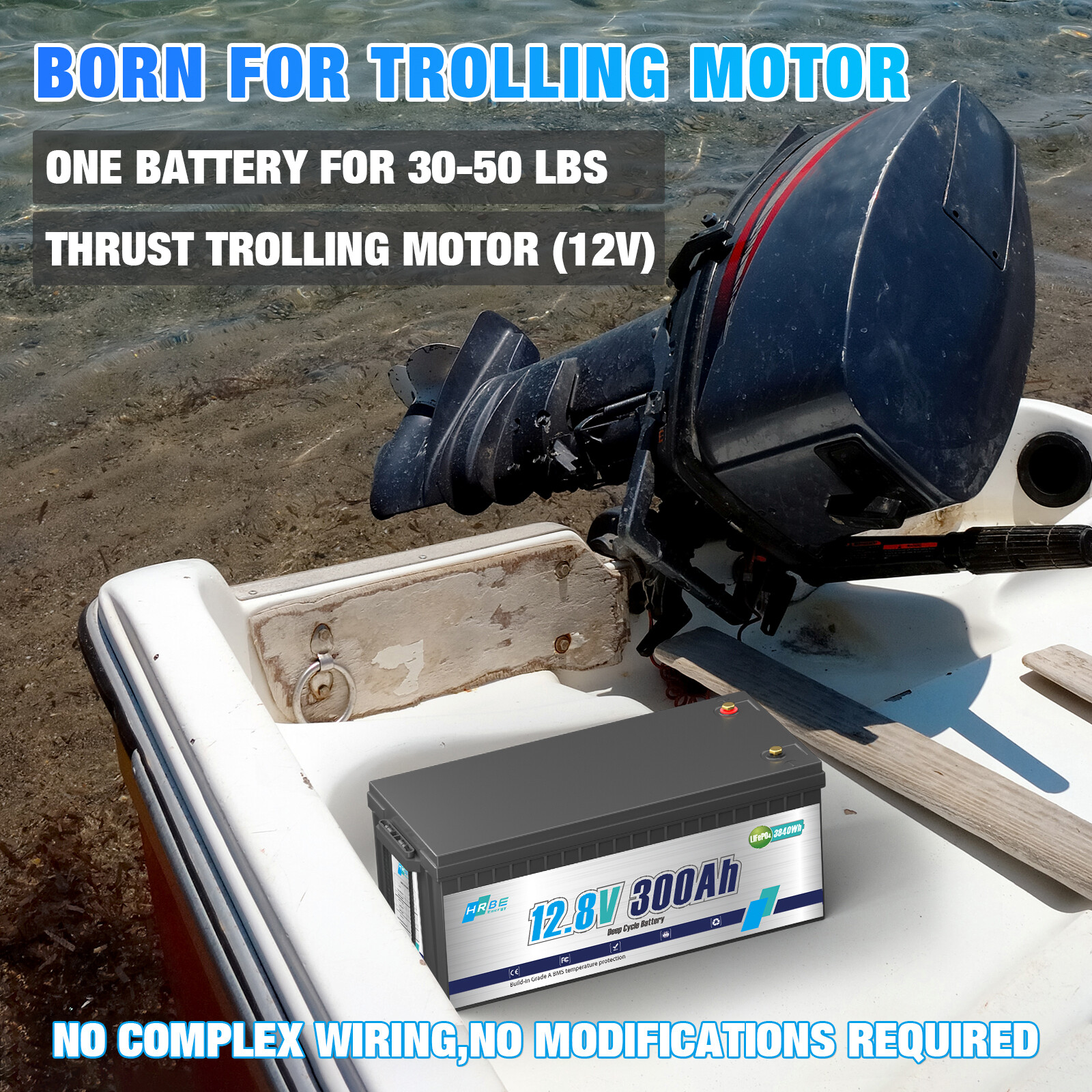 12V 24V 100Ah 140Ah 300Ah Lithium Battery LiFePO4 for RV Trolling Motor LOT
