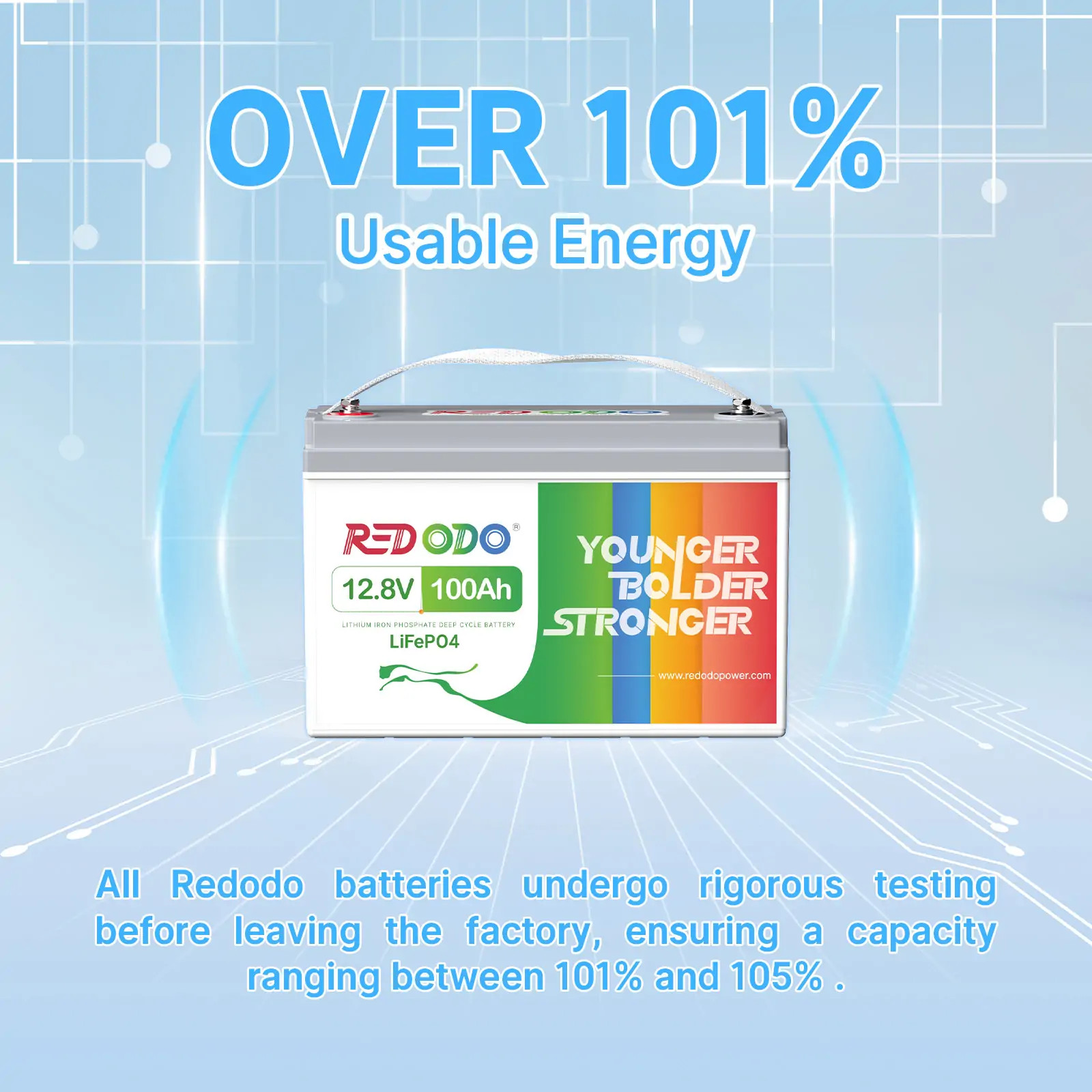 Redodo LiFePO4 Lithium Battery 12V 100Ah 200Ah 300Ah for RV Trolling Motor Lot