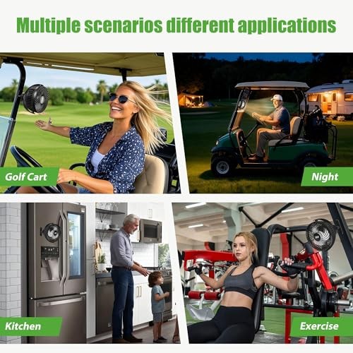 10L0L USB Golf Cart Fan – Magnetic Mount & Secure Blue magnetic