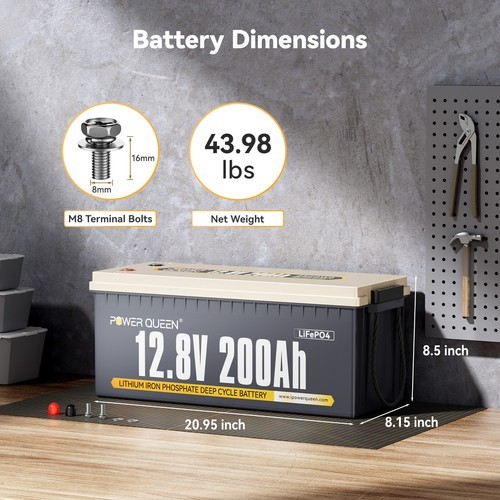12V 200Ah LiFePO4 Deep Cycle Lithium Battery 2560Wh for RV Camper Off-Grid Solar