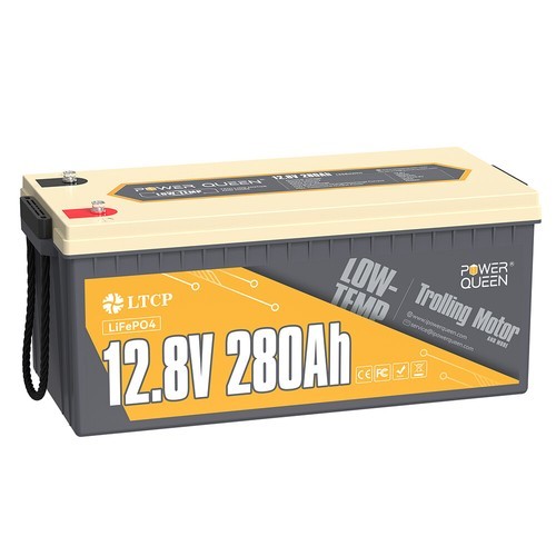 Refurbished Power Queen 12.8V 280Ah Low-Temp LiFePO4 Lithium Battery Deep Cycle