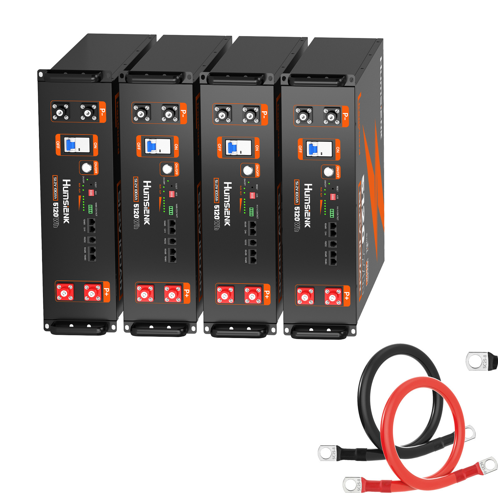 Humsienk 48V 100Ah LiFePO4 Battery 5.12kWh 3U Server Rack BYD Solar System Lot