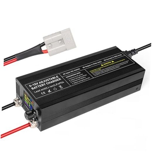 LiFePO4 Battery Charger, 14.6V High Power Charger Adjustable Voltage 0-15V &