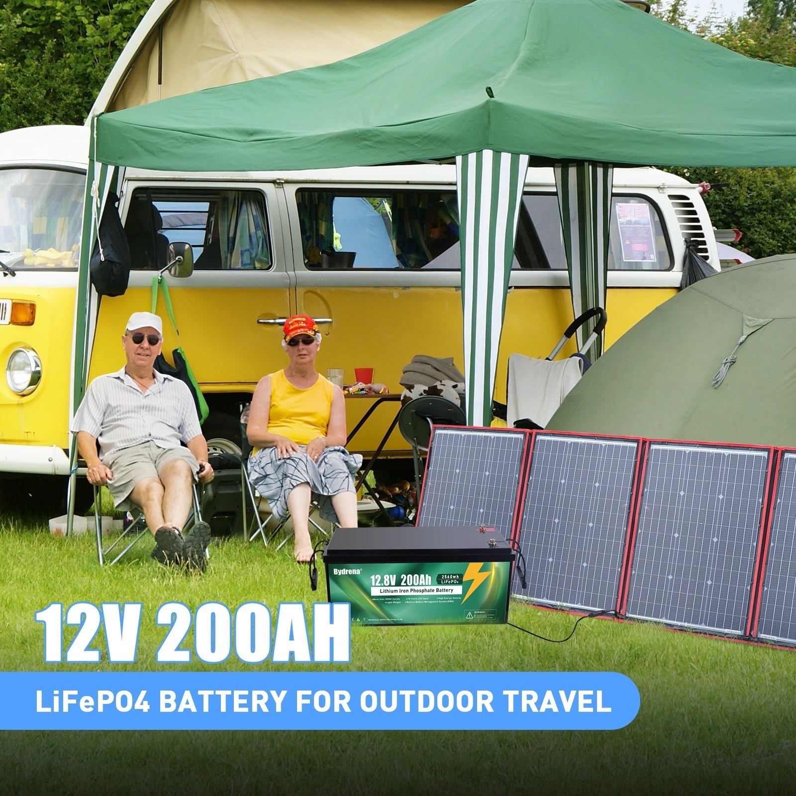 12.8V 200AH LiFePO4 Lithium Battery 2560Wh BMS Deep Cycle for Solar RV Off-grid
