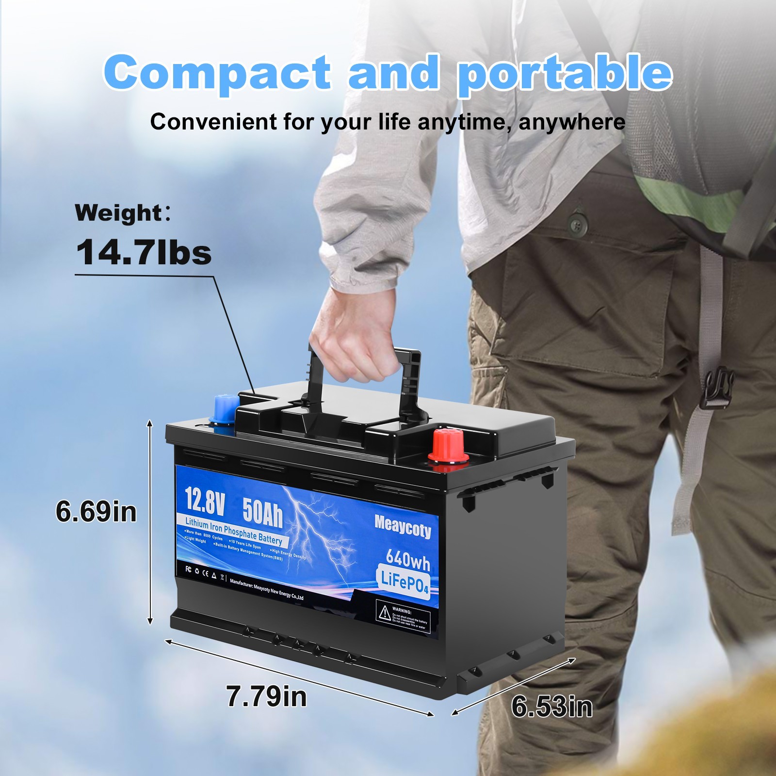 12.8V 20Ah 50Ah 100Ah 200Ah LiFePO4 Lithium Battery for RV Solar Marine Off-grid