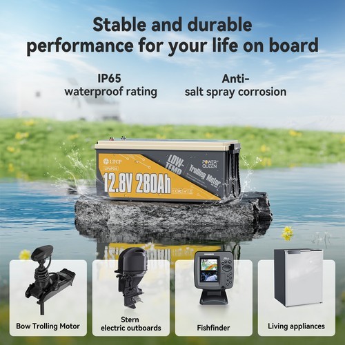 Refurbished Power Queen 12.8V 280Ah Low-Temp LiFePO4 Lithium Battery Deep Cycle