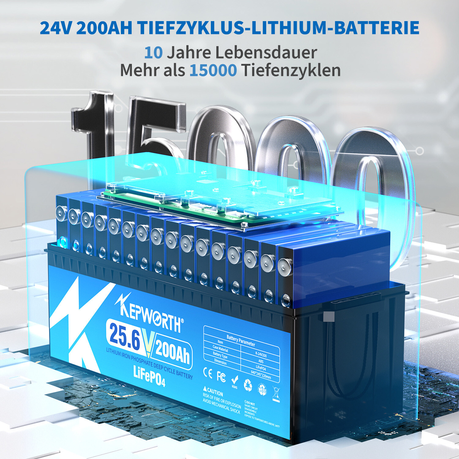 LiFePO4 24V 200Ah Lithium Battery 5.12Kw BMS Off Grid 20000+ Deep Cycle RV Solar