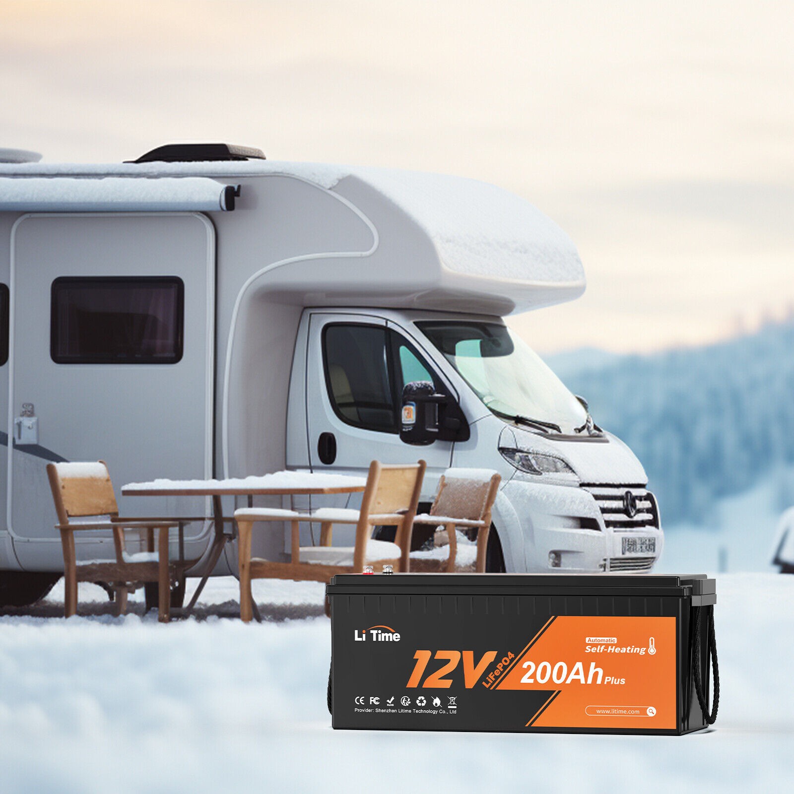 Used LiTime 12V 200Ah Plus Self-Heating Lithium Battery LiFePO4 Cold Weather