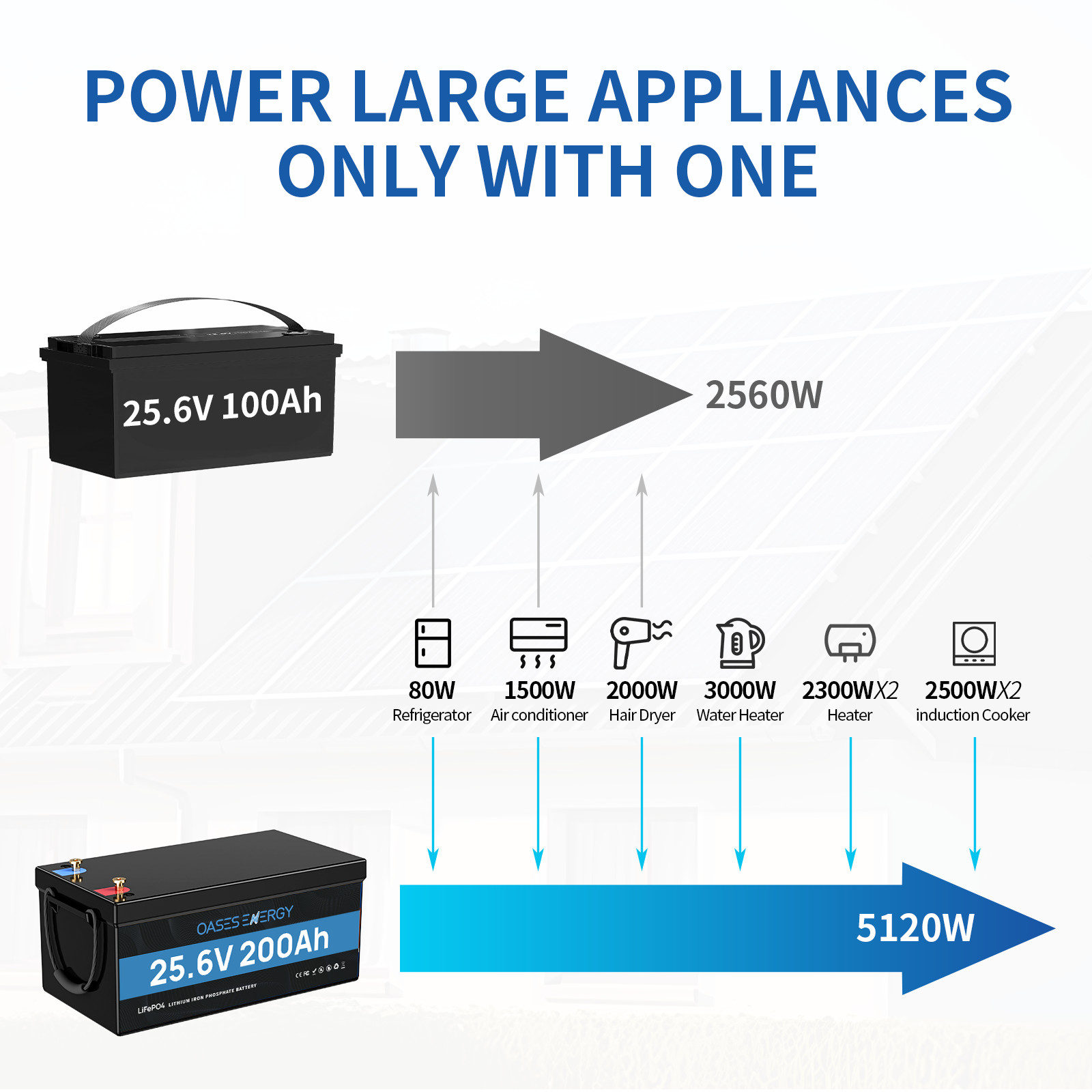 5120Wh 24V 205Ah 205Ah LiFePO4 Golf Cart Lithium Battery RV Solar Home Off Grid