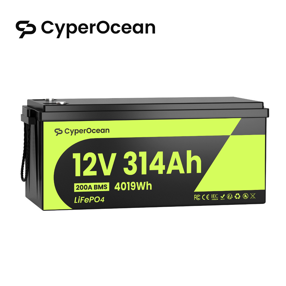 12V 300Ah 314Ah LiFePO4 Lithium Battery 4019Wh 200A BMS Marine Trolling Motor