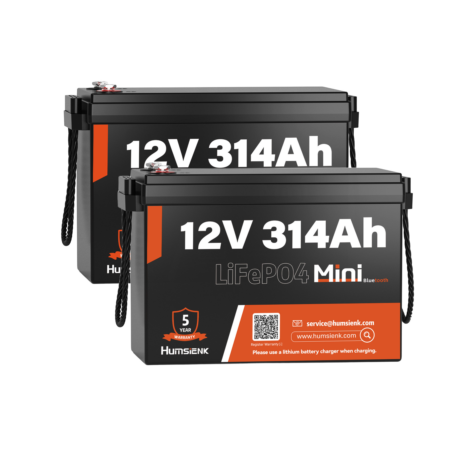 Humsienk 12V 314Ah Mini LiFePO4 Battery 200A BMS RV Solar Panel Off Grid