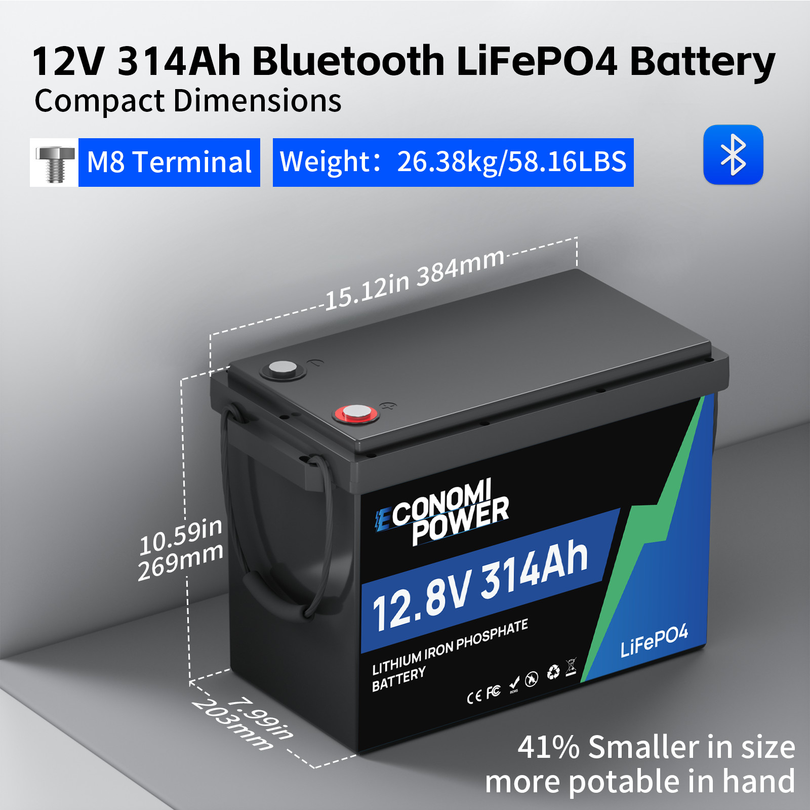 12V 300Ah 4 Pack LiFePO4 Lithium Battery 200A BMS Deep Cycle for Marine Off-Grid