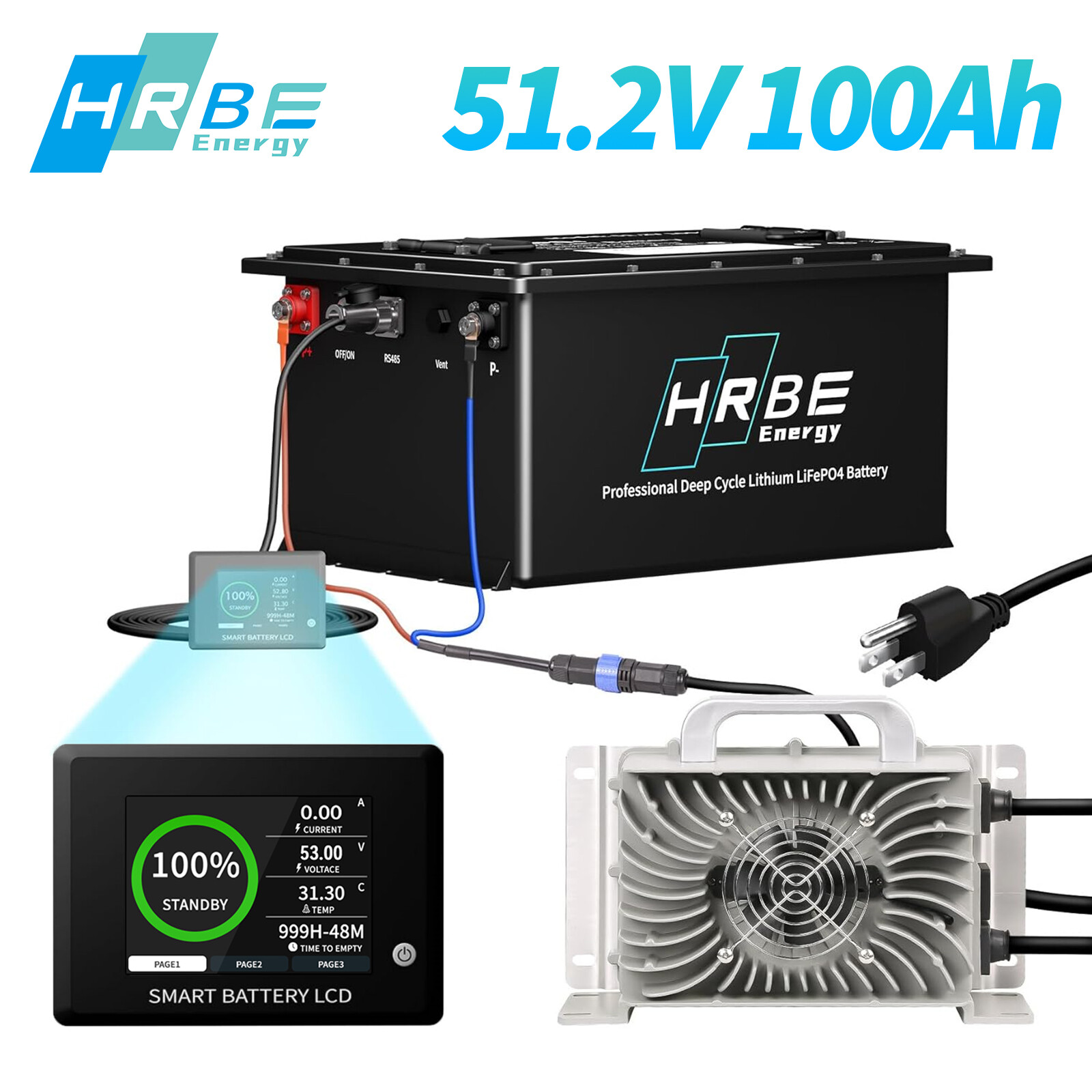 36V 100Ah 48V 100A Golf Cart Lithium LiFePO4 Battery 200A BMS 15000+ Deep Cycle