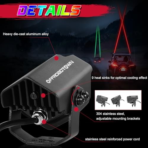 Whipless LED Whip Light with Switch & Remote LED Pods Chase Light Antenna RGBW