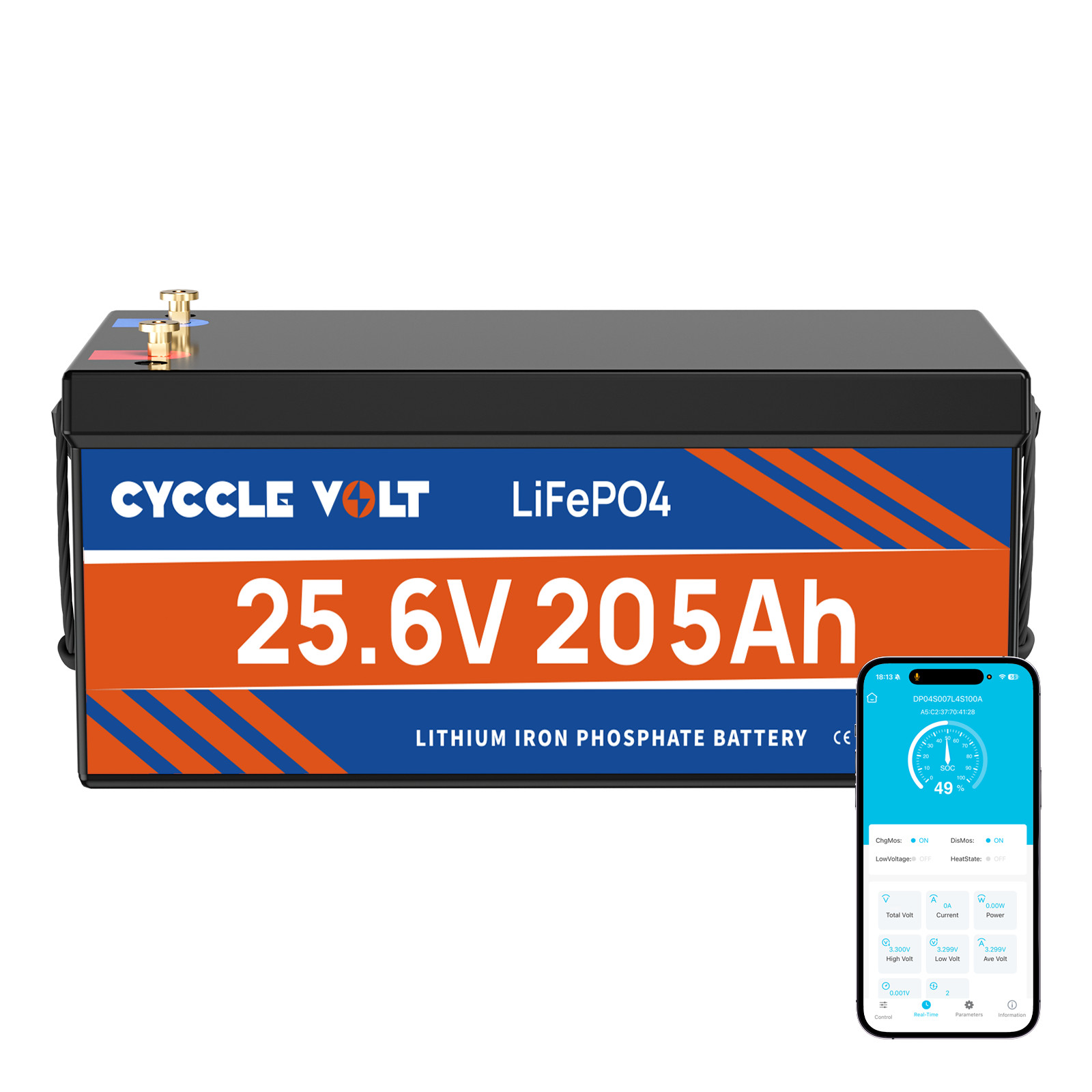 24V 200Ah LiFePO4 Lithium Battery 5120Wh BMS for Off-grid RV Solar Backup Power