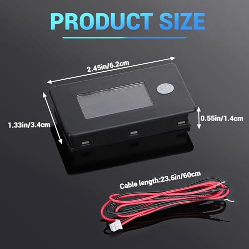 12V Battery Monitor for RVs – 10-100V Golf Cart Battery Meter – 12V 12V Upgrade