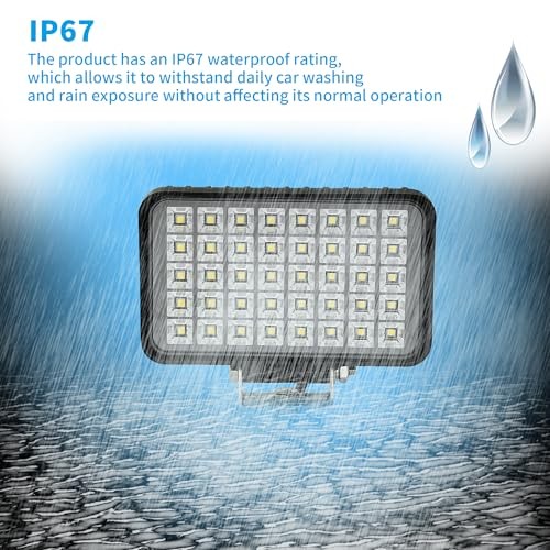 LED Tractor Truck Work Auxiliary Lights 10-30V 2Pcs 6Inch Heavy Flood Beam