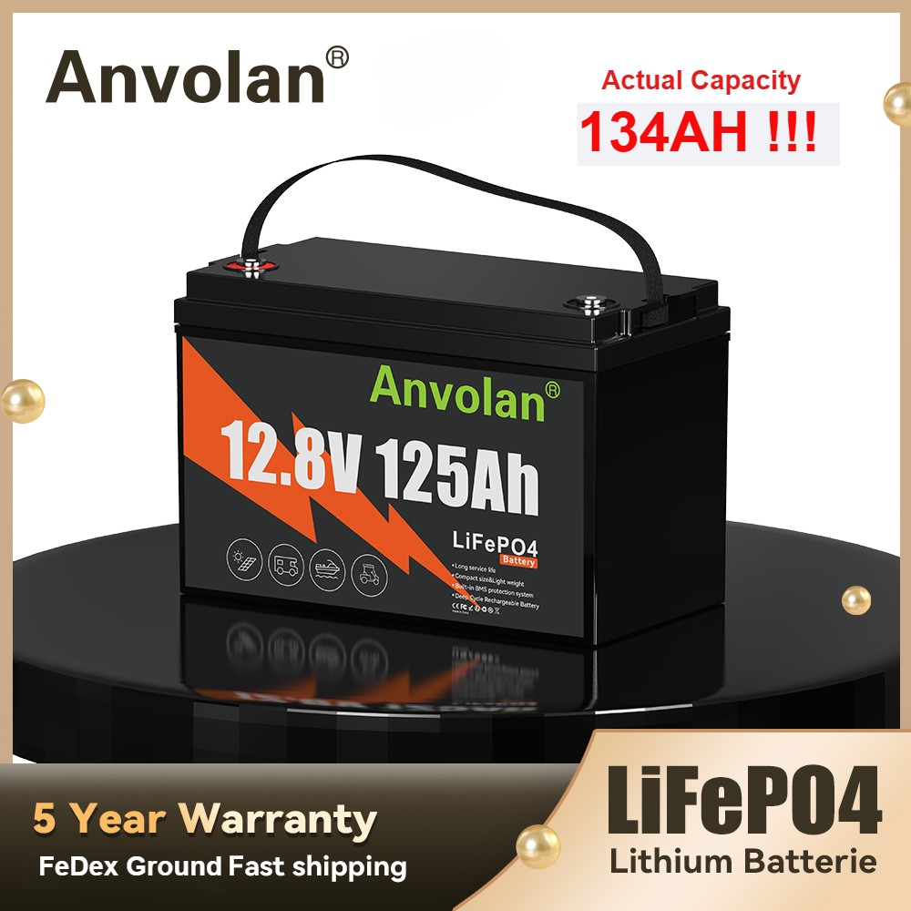 LiFePO4 Lithium Iron Phosphate Battery 125Ah 12V Actual 134Ah with BMSProtection