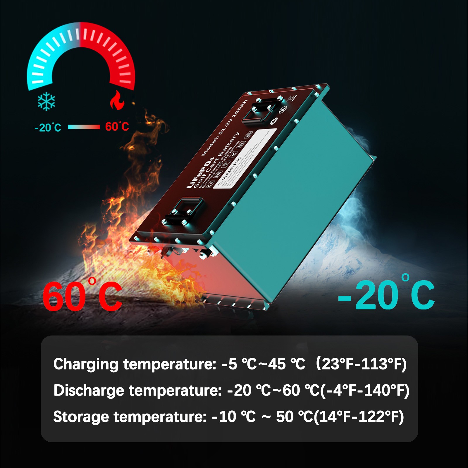 48V 105Ah Golf Cart LiFePO4 Lithium Battery 15000+ Cycle 200A BMS + 20A Charger