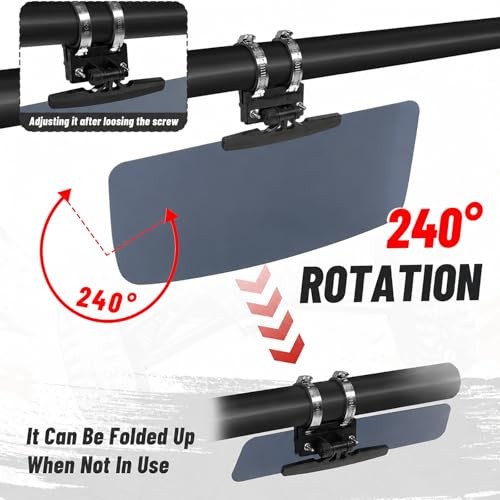 Golf Cart & UTV Sun Visor for 1.5″-2″ Roll Bars (15.7″x7.8″), Anti-Football