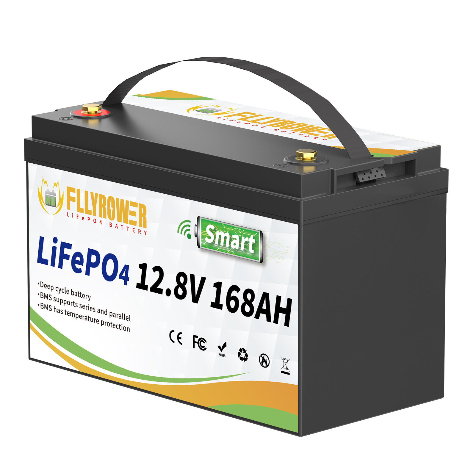 2150Wh 12V 168Ah LiFePO4 Lithium Battery Bluetooth RV Trolling Motor Group 31