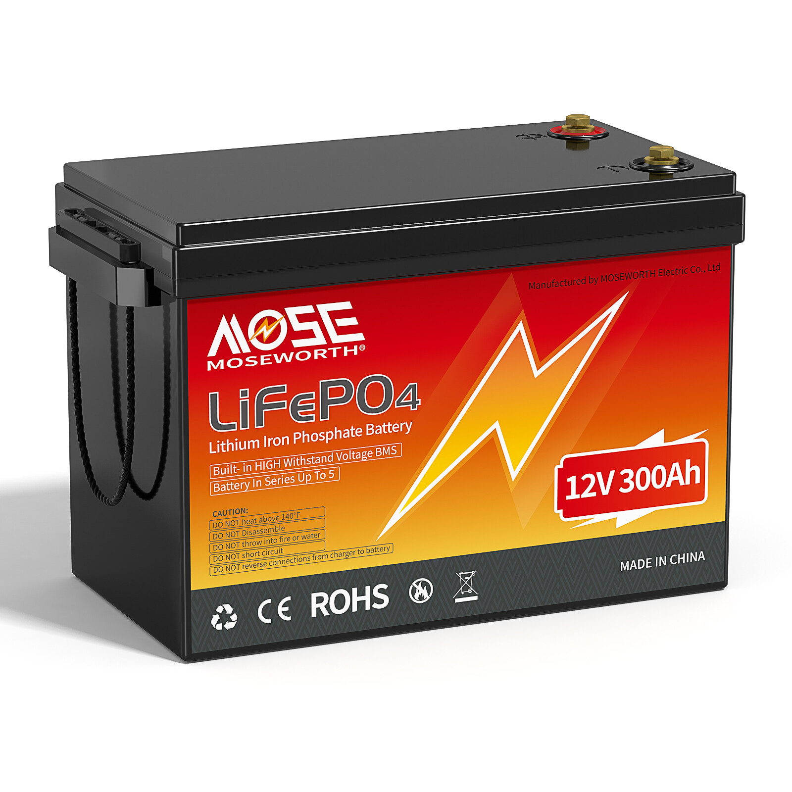 12V 300AH LiFePO4 Lithium Battery BMS Solar RV 15000 Deep Cycles RV Marine
