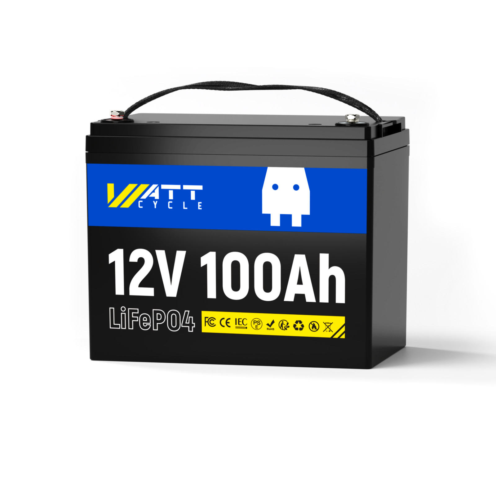 WattCycle 12V 100Ah LiFePO4 Lithium Battery Deep Cycle 100A BMS for RV Off-Grid