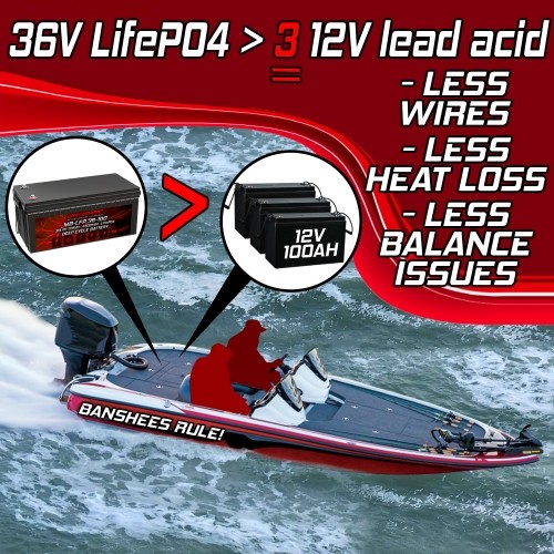36V 100AH Metal Case Lifepo4 Lithium Golf Cart Battery with 36V Charger BMS