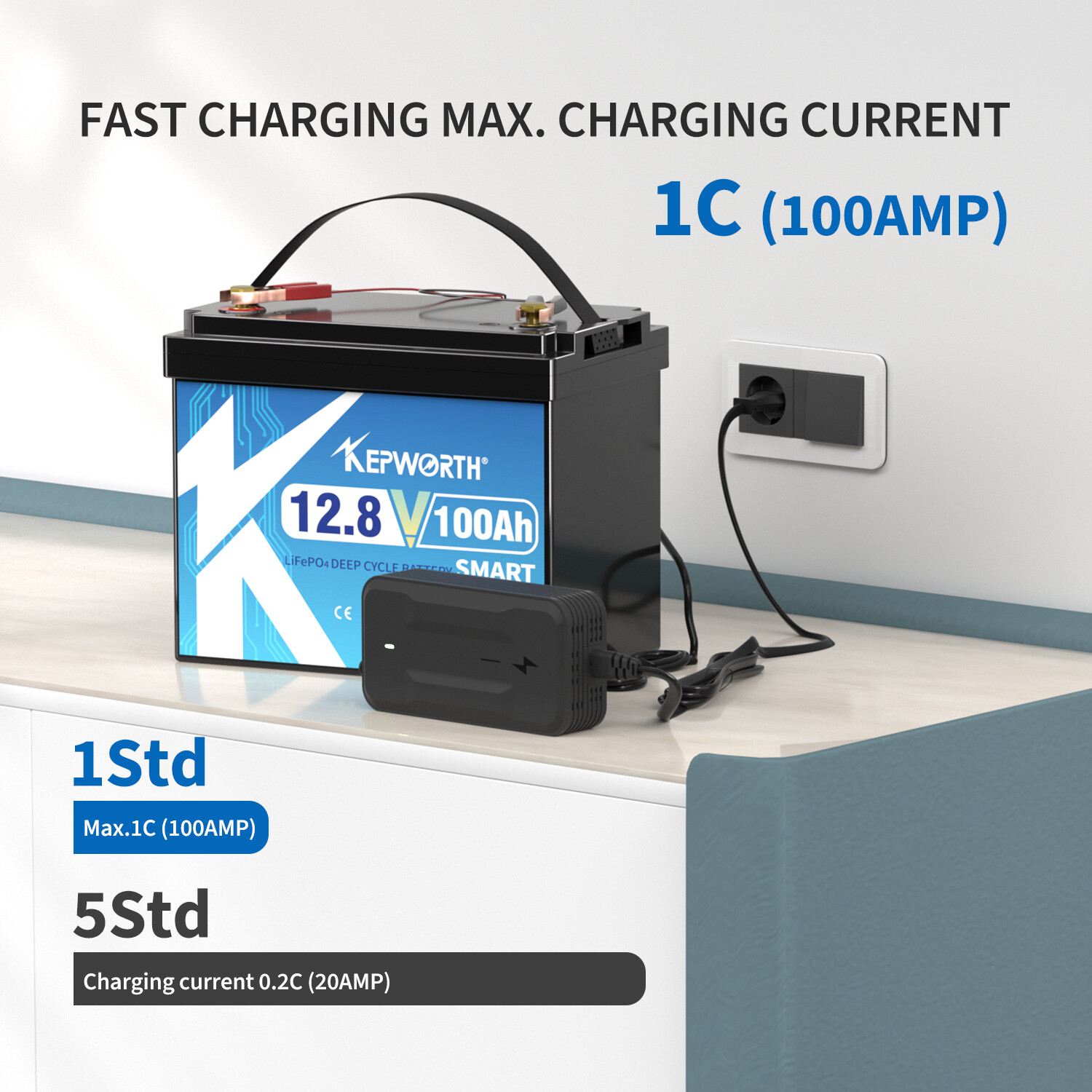 12.8V 100Ah LiFePO4 Battery Bluetooth 100A BMS Trolling Motor Boat Solar Backup
