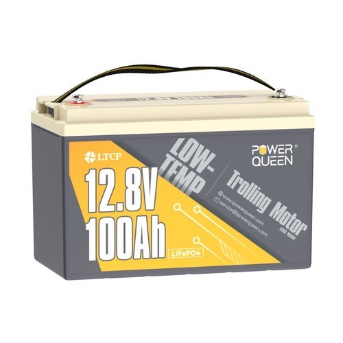 Used Power Queen 12V 100Ah Low Temp LiFePO4 Lithium Battery For Trolling Motor