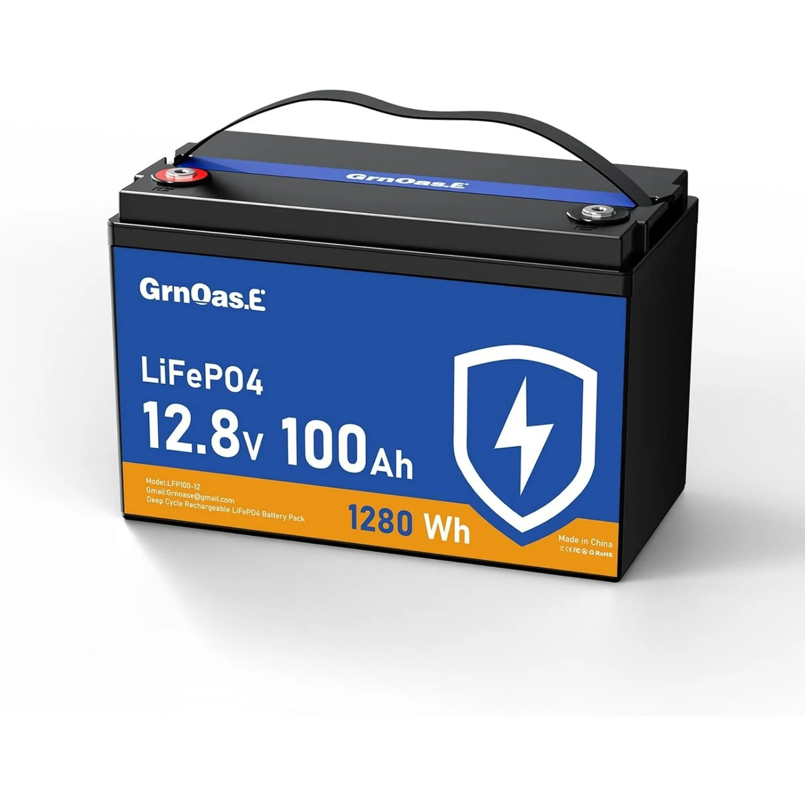 GrnOas.E 12V 100Ah LiFePO4 Battery Group 31 With Built-in 100A BMS For RV Home