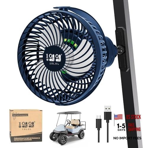 10L0L USB Golf Cart Fan – Magnetic Mount & Secure Blue magnetic