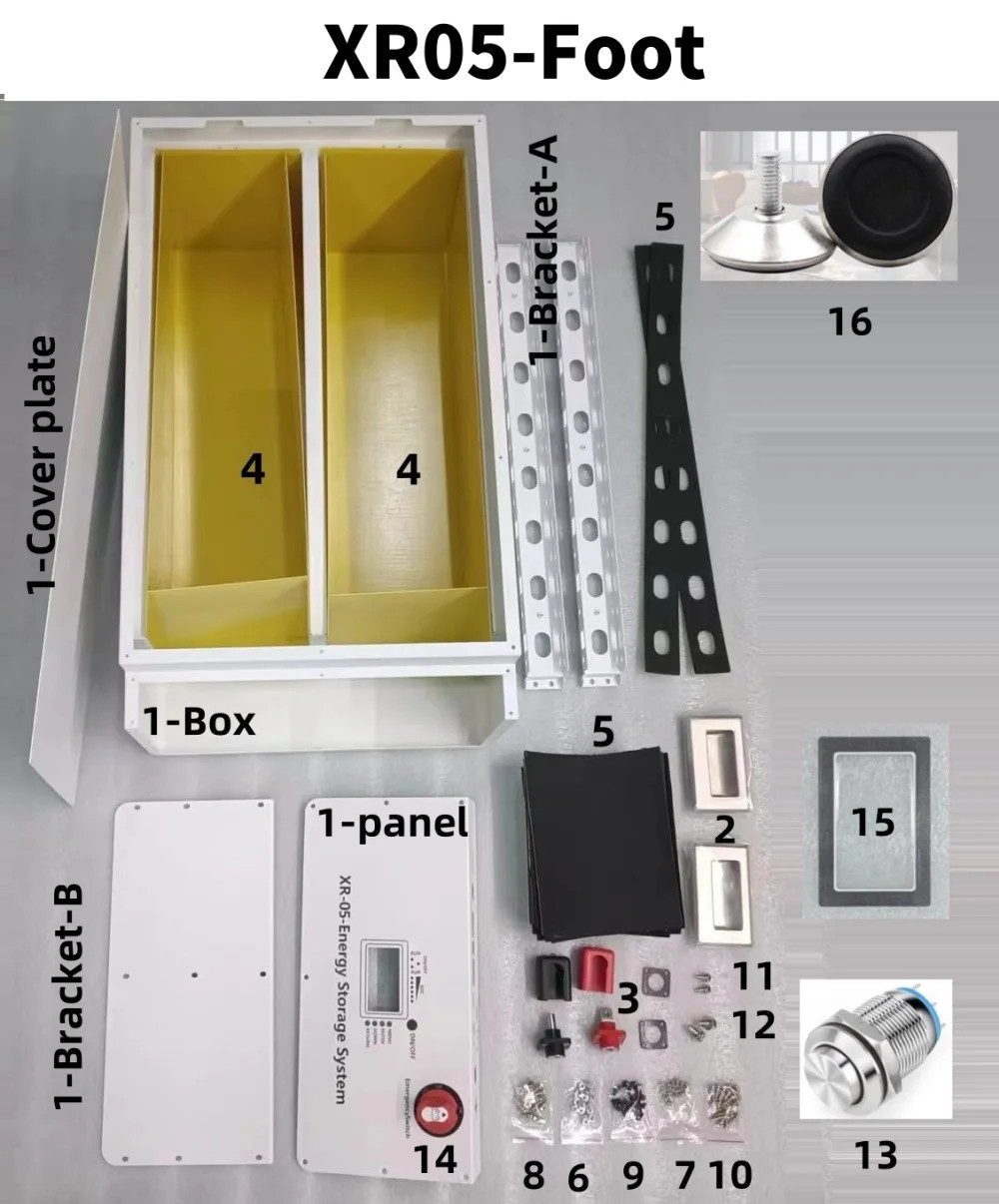 XR05-48V280AH Power Box LiFePO4 Battery Case Solar Home Energy Storage 16S 51.2