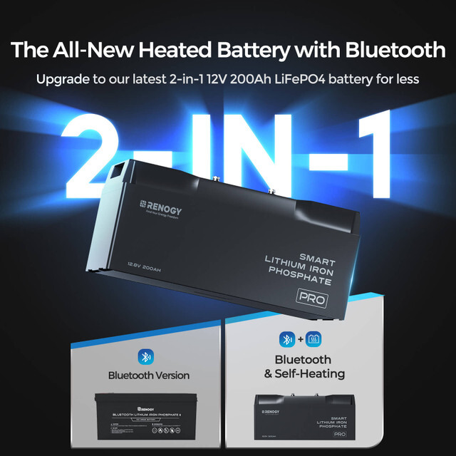 ‌Renogy 12V 200Ah BSH-LFP Battery‌ 5000+Deep Cycles IP67 Certified Refurbished
