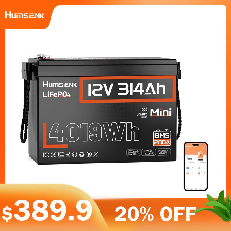 12V 314Ah 300Ah LiFePO4 Lithium Battery 200A BMS Bluetooth Deep Cycles Off-Grid