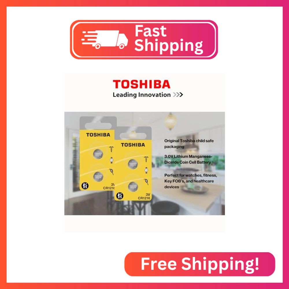 Toshiba CR1216 Battery 3V Lithium Coin Cell (20 Batteries)