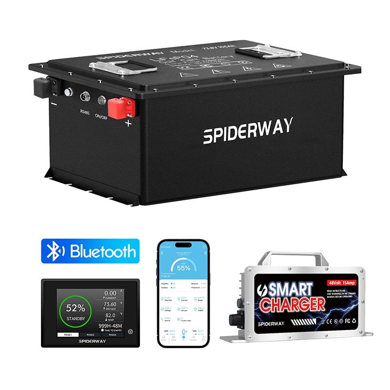 72V 105Ah LiFePO4 Lithium Golf Cart Battery For ECAR Bad Boy Buggies w/Charger