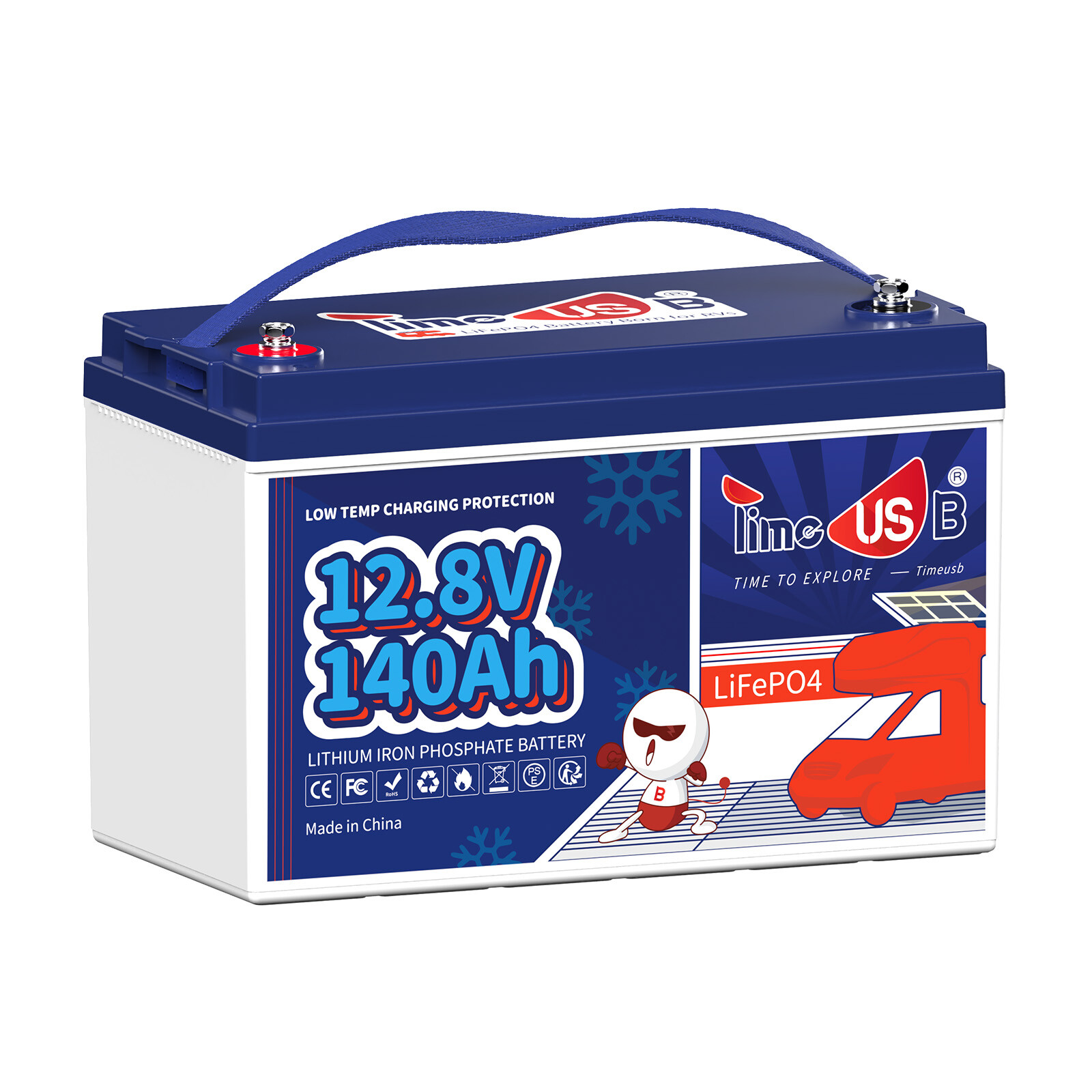 Used 12V 140Ah LiFePO4 Lithium Battery with Low Temp Cut Off 100A BMS