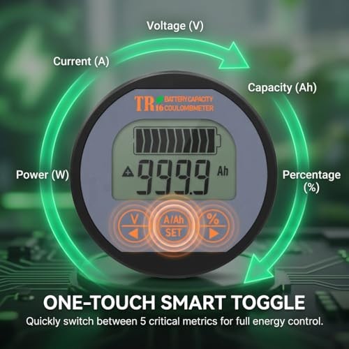 Battery Monitor with Shunt Voltage Ampere Capacity Tester High Precision 0-350A