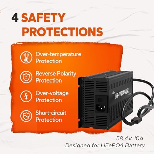 48V(58.4V) Lithium Battery Charger, for 51.2V Golf Carts Battery, 0V 48V 10A