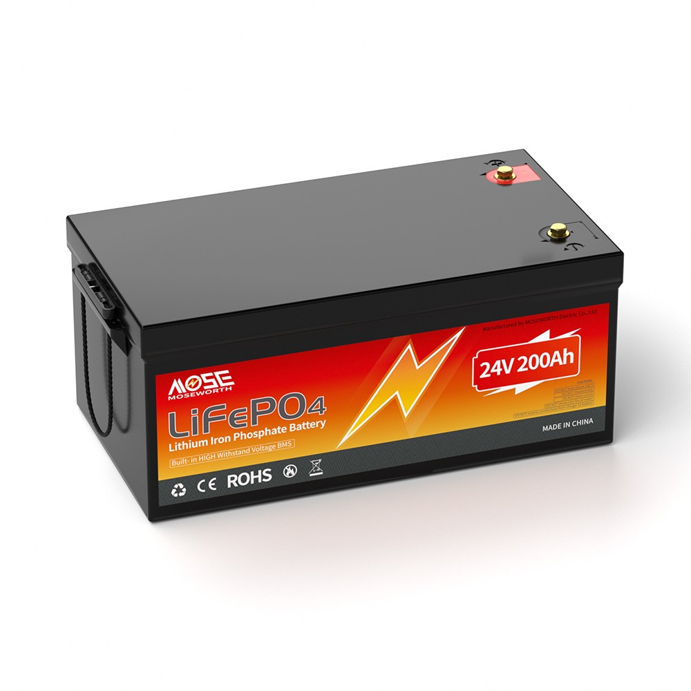 24V 200Ah LiFePO4 Deep Cycle Lithium Battery 200A BMS RV Solar Off-grid Marine