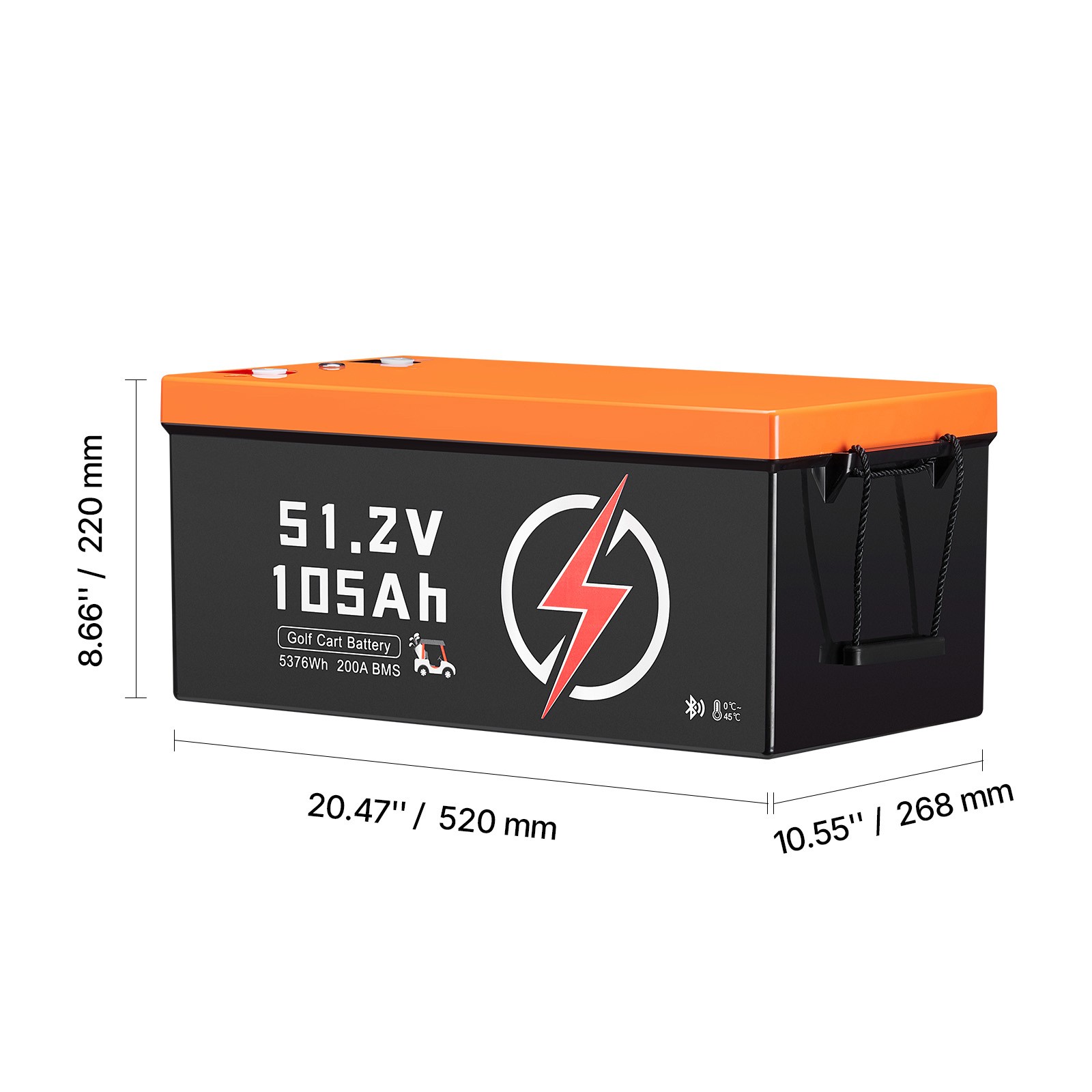 48V 105Ah Golf Cart Lithium Battery 20A Charger LCD Monitor & 4000+ Cycle