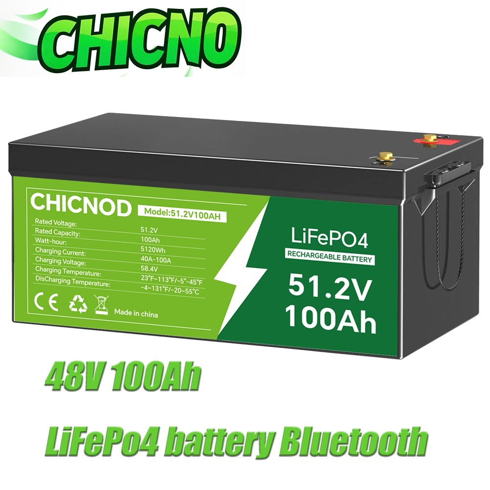 LiFePO4 48V 100Ah Battery with Bluetooth Function for Golf Cart RV Deep Cycle