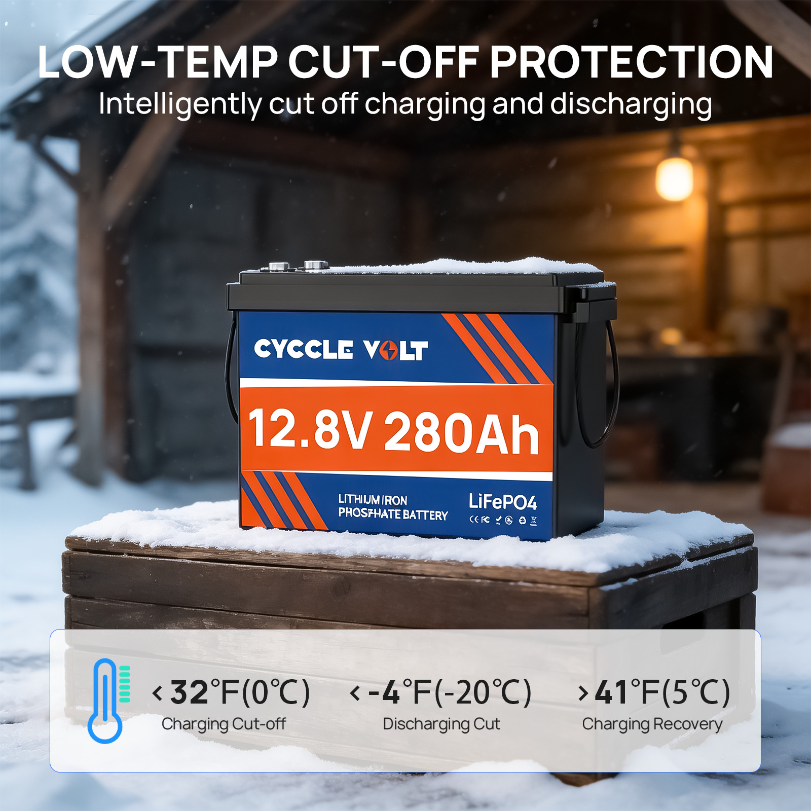 12V 280Ah Lithium LiFePO4 3584Wh Battery Deep Cycle 200A BMS For RV Marine Solar