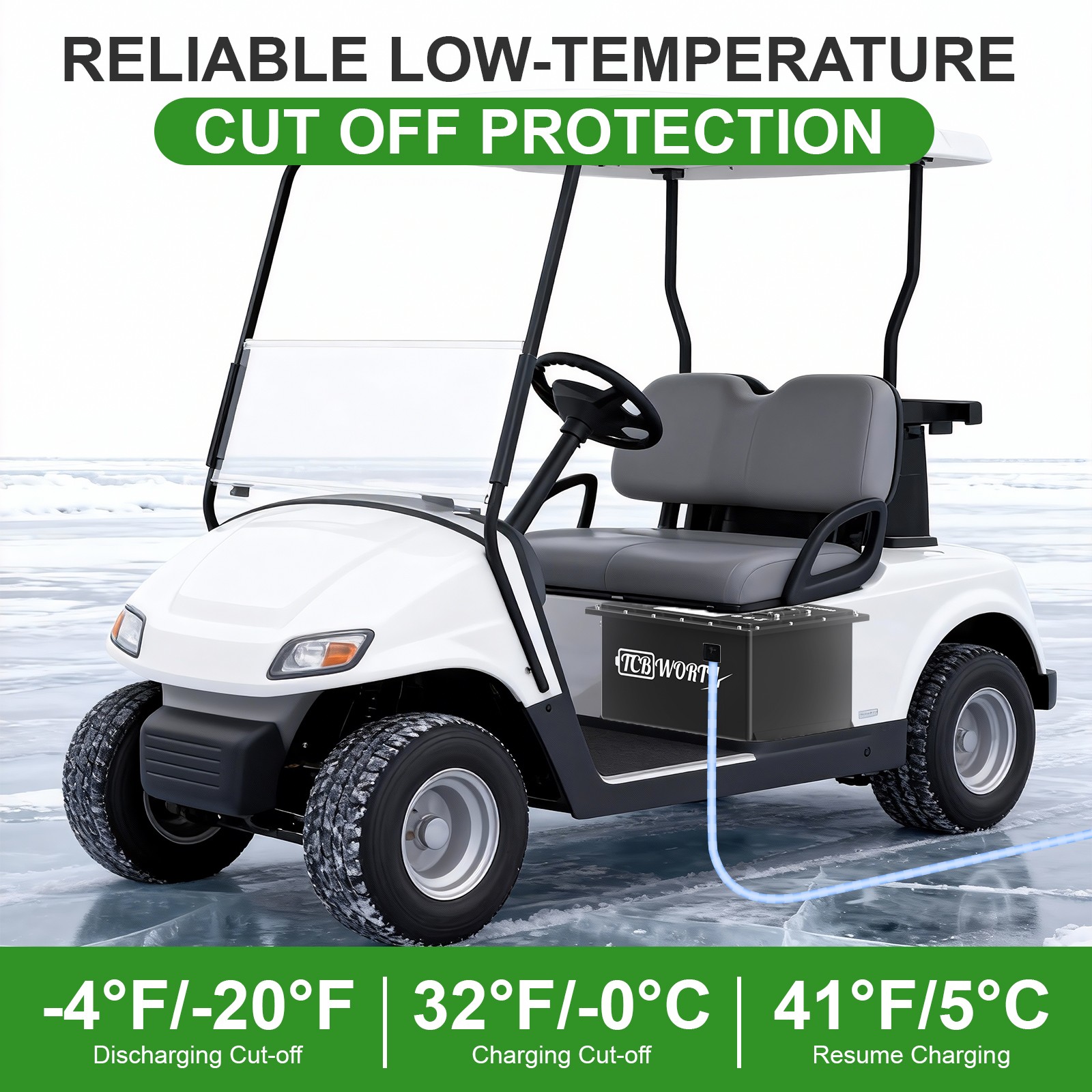 48V 105AH Lithium Golf Cart Battery 200A BMS for EZGO Club Car Yamaha&20A Charge