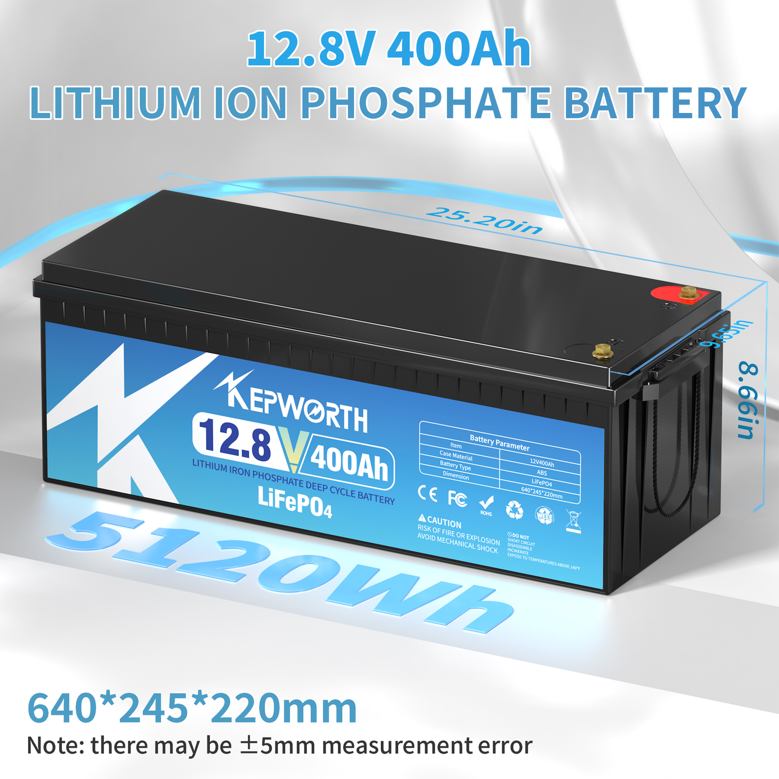 LiFePO4 12V 400Ah Lithium Battery BMS 15000+ Deep Cycles Marine RV Household