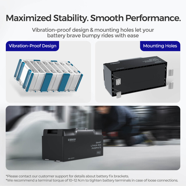 ‌Renogy 12V 200Ah BSH-LFP Battery‌ 5000+Deep Cycles IP67 Certified Refurbished