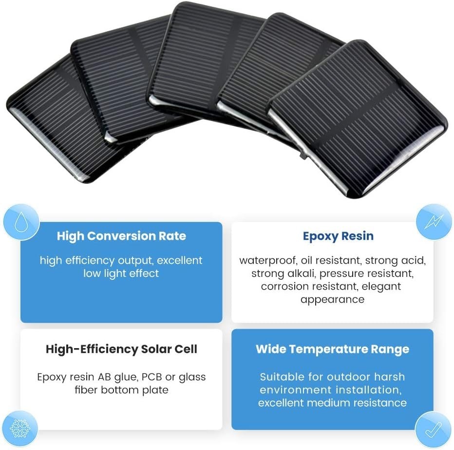 10pcs Mini Monocrystalline Solar Cells Solar System Kit 50mm X 50mm/1.96″ X