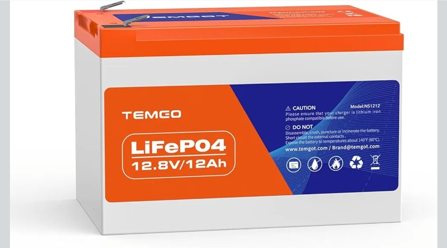 12V 12Ah LiFePO4 Lithium Battery, 12A Smart BMS, Deep Cycle Low Temperature…